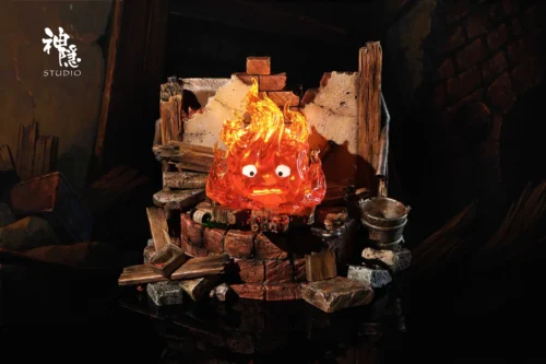 Meet Series Rebirth After Collapse Calcifer with LED - Howl's Moving Castle Resin Statue - ShenYin Studio