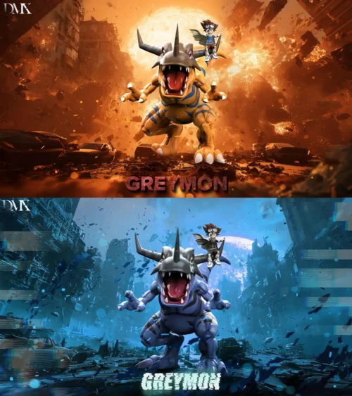 MH Scale Greymon & Yagami Taichi - Digimon Resin Statue - DMX Studios