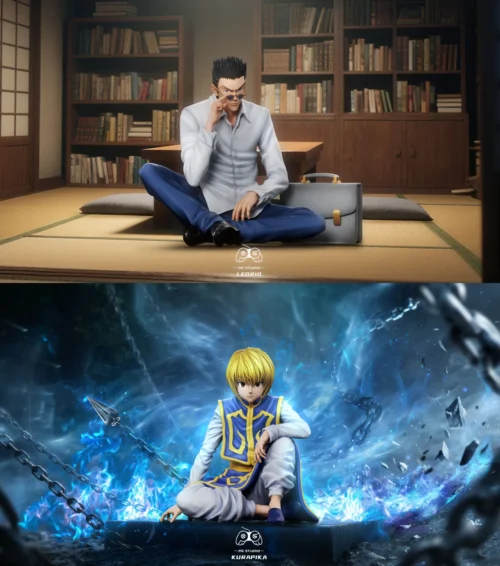 Sitting Leorio Paradinight & Kurapika - HUNTER X HUNTER Statue - PG Studio