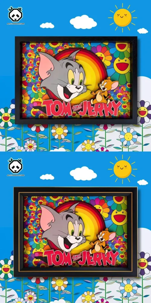3D Decorative Paint of Sunflower Tom & Jerry - Tom and Jerry Decorative Painting - AoTu Panda Studio