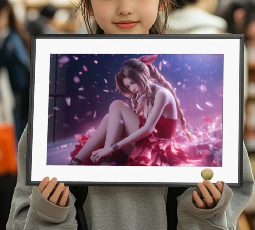 A3 & 4K Size Goddess Aerith Gainsborough Decorative Painting - (FF7) Final Fantasy VII Decoration Painting - HuangGua Studio