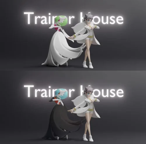 1/20 Scale World Zukan Diantha & Mega Gardevoir – Pokemon Statue – Trainer House Studios