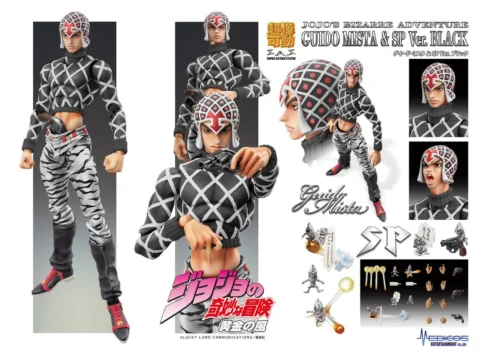 Super Action Series Guido Mista with Sex Pistols Ver. Black - JoJo's Bizarre Adventure: Stardust Crusaders Official Statue - Medicos