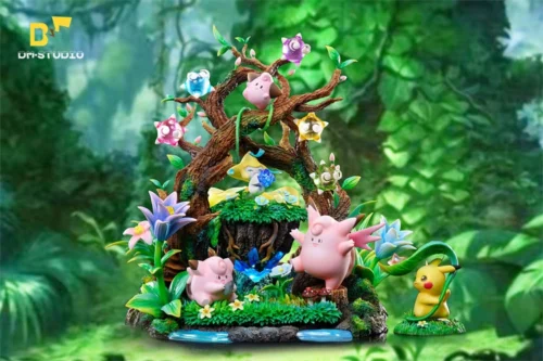 Jirachi & Clefable Evolution Set - Pokemon Resin Statue - DM Studios