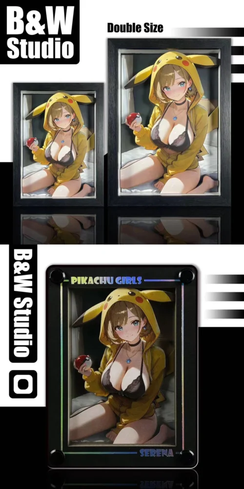KPCG-009 & KPCGSlim-009 & KKCCPC-009A Pikachu Girl Series Serena 3D Decorative Painting & Card Stand Display - Pokemon - B&W Studio
