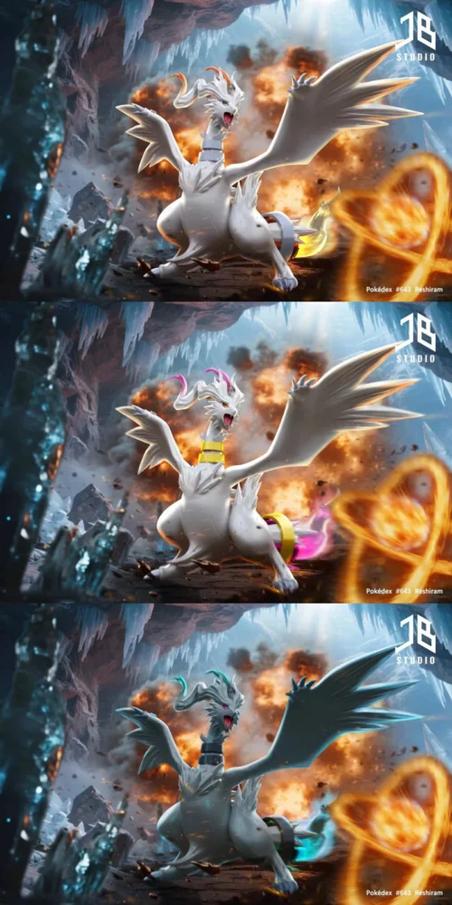1/20 Scale World Zukan Reshiram with LED - Pokemon Resin Statue - JB Studio