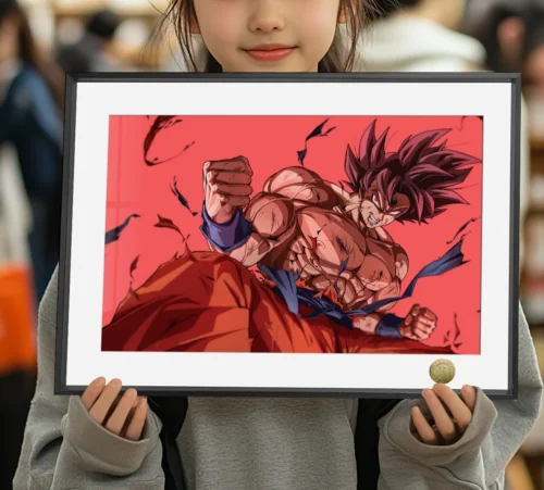 A3 & 4K Size Super Saiyan Son Goku Decorative Painting - Dragon Ball Decoration Painting - HuangGua Studio