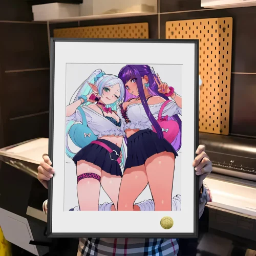 A3 & 4K Size Hot Girls Frieren & Fern Decorative Painting - Frieren: Beyond Journey's End Decoration Painting - HuangGua Studio
