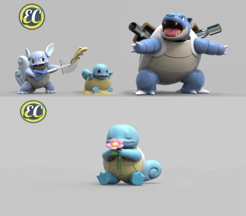 1/20 Scale World Zukan Evolution of Blastoise Set - Pokemon Statue - EC-Studio