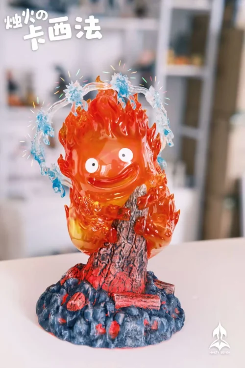 Carbon Calcifer with LED - Howl's Moving Castle Resin Statue - NINETY SEVEN Studio
