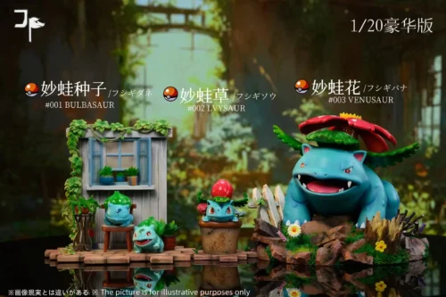 1/20 Scale World Zukan Evolution of Venusaur Set - Pokemon Resin Statue - JP Studio