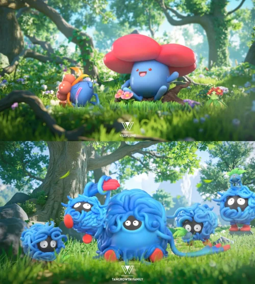 1/20 Scale World Zukan Evolution of Vileplume Set & Tangrowth Set - Pokemon Statue - Wonder Studio