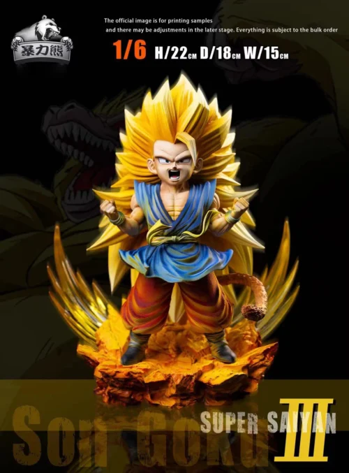 Super Saiyan 3 Little Son Goku with LED - Dragon Ball Resin Statue - BaoLiXiong Studio
