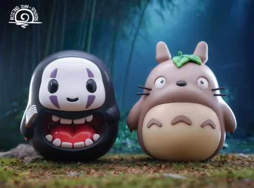 Hayao Miyazaki Tumbler Series 001 No-Face & Totoro - Spirited Away My Neighbor Totoro Statue - Rising Sun-Studios