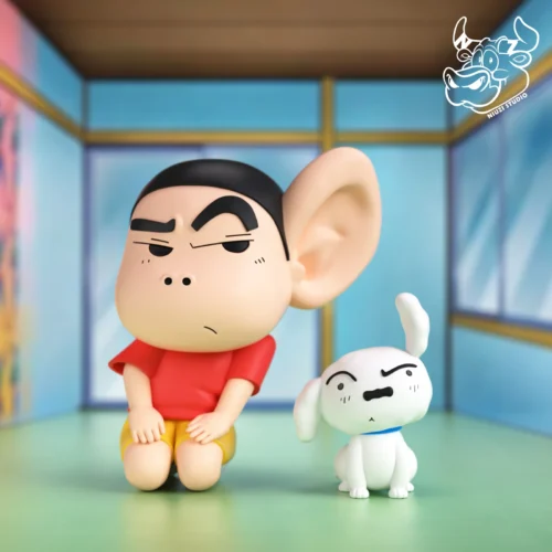 Eavesdrop Shin-chan & Shiro - Crayon Shin-chan Resin Statue - NiuZi Studio