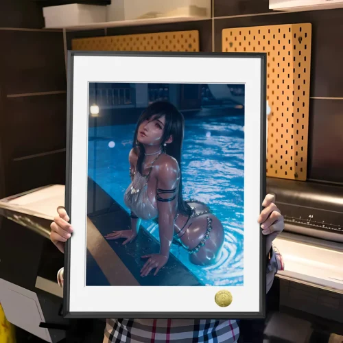 A3 & 4K Size Swimpool Ver. Tifa Lockhart Decorative Painting - (FF7) Final Fantasy VII Decoration Painting - HuangGua Studio