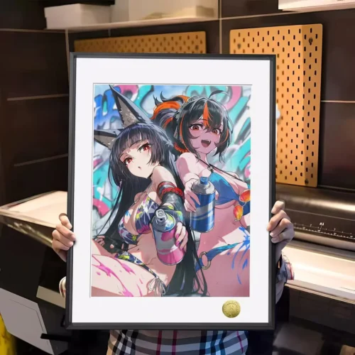 A3 & 4K Size Hoshimi Miyabi & Zhu Yuan Decorative Painting - Zenless Zone Zero Decoration Painting - HuangGua Studio