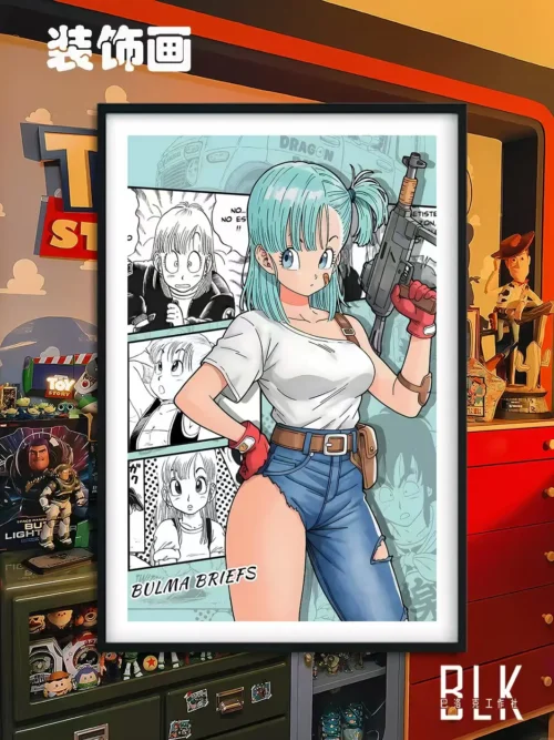 Comic Frame Bulma Decorative Painting - Dragon Ball - BLK Studio