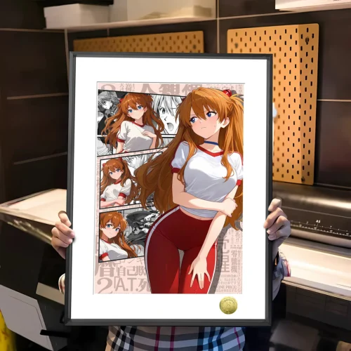 A3 & 4K Size Gym Ver. Asuka Langley Soryu Decorative Painting - (EVA) Neon Genesis EVAngelion Decoration Painting - HuangGua Studio