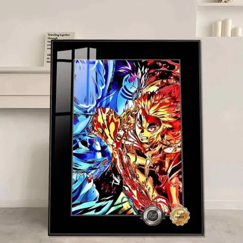 Kyojuro Rengoku VS Akaza Decorative Painting - Demon Slayer: Kimetsu No Yaiba Decorative Painting - JuZi Studio