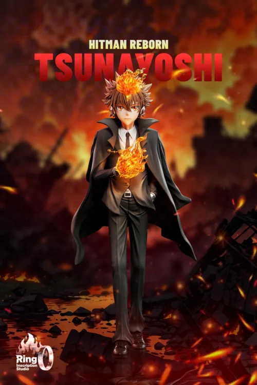 1/6 Scale Suit Standing Series 001 Tsunayoshi Sawada with LED - HITMAN REBORN! Resin Statue - Ring-Studio
