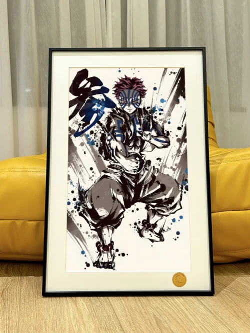 Ink Style Akaza Decorative Painting - Demon Slayer: Kimetsu No Yaiba - Xingkong Studio