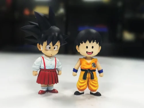 WCF Scale Son Goku & Momoko Sakura - Dragon Ball Chibi Maruko-chan Resin Statue - LeaGue Studios