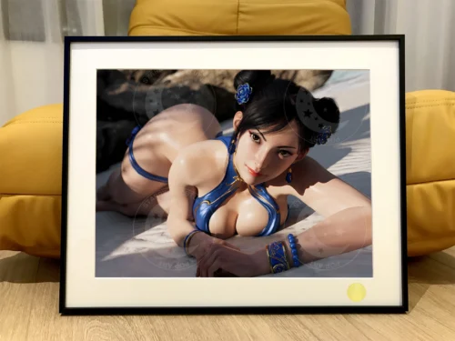 Swimsuit Ver. Chun-Li at Beach Decorative Painting - Street Fighter - Xingkong Studio