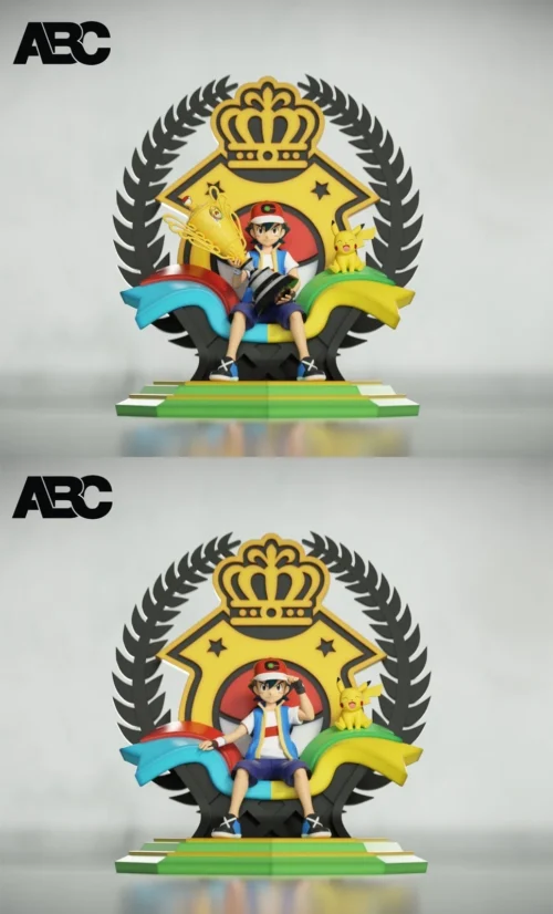 1/20 Scale World Zukan Champion Throne Ash Ketchum - Pokemon Statue - ABC Studio