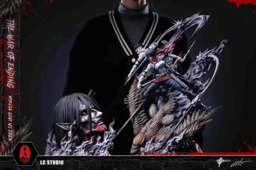 Final Battle of Levi Ackerman & Mikasa Ackerman VS Founding Titan - Attack On Titan Resin Statue - LC-Studios