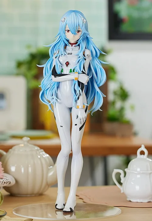XL Size POP UP PARADE Series Long Hair Ver. Rei Ayanami - (EVA) Neon Genesis EVAngelion Official Statue - Good Smile Company