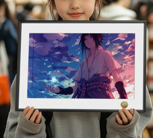 A3 & 4K Size Genius Ninja Sasuke Uchiha Decorative Painting - Naruto Decoration Painting - HuangGua Studio