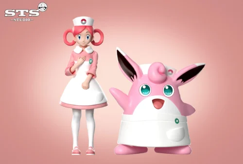 1/20 & 1/8 Scale World Zukan Nurse Joys & Wigglytuff - Pokemon Resin Statue - STS Studio