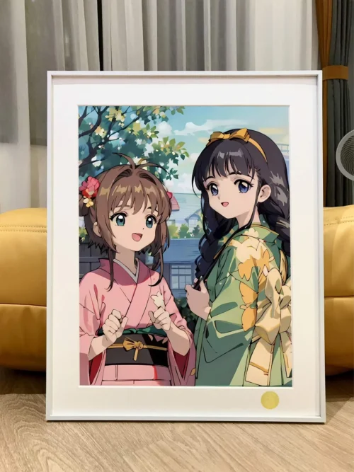 Kimono Ver. Sakura Kinomoto & Tomoyo Daidouji Decoration Painting - Cardcaptor Sakura (CCS) - Xingkong Studio