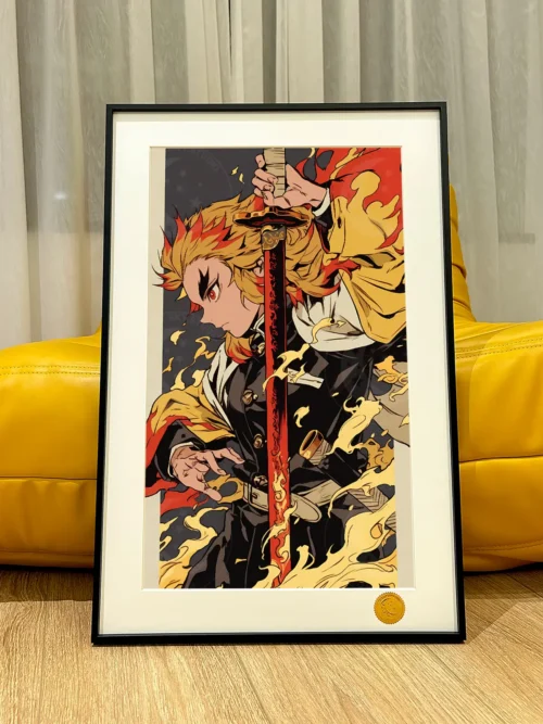 National Style Kyojuro Rengoku Decorative Painting - Demon Slayer: Kimetsu no Yaiba Infinity Castle - Xingkong Studio