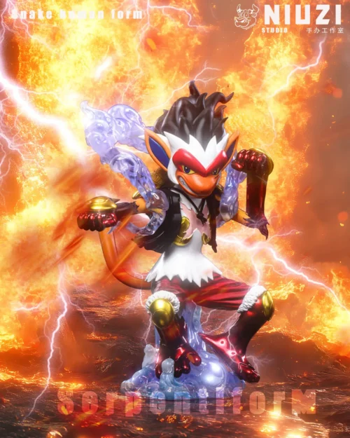 Snakeman Monkey D. Luffy Cosplay Infernape - ONE PIECE Pokemon Resin Statue - NiuZi Studio