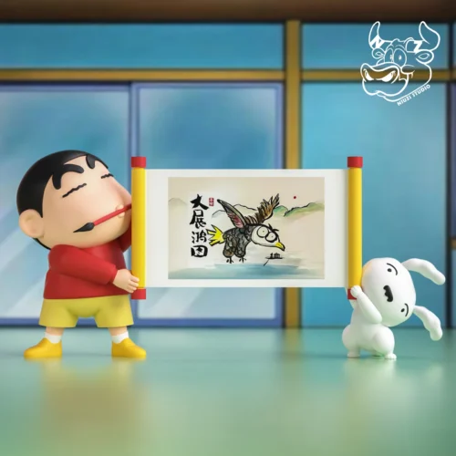 Calligraphy Shin-chan & Shiro - Crayon Shin-chan Resin Statue - NiuZi Studio