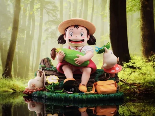 Hugging Corn Mei Kusakabe - My Neighbor Totoro Resin Statue - LongMiao Studio