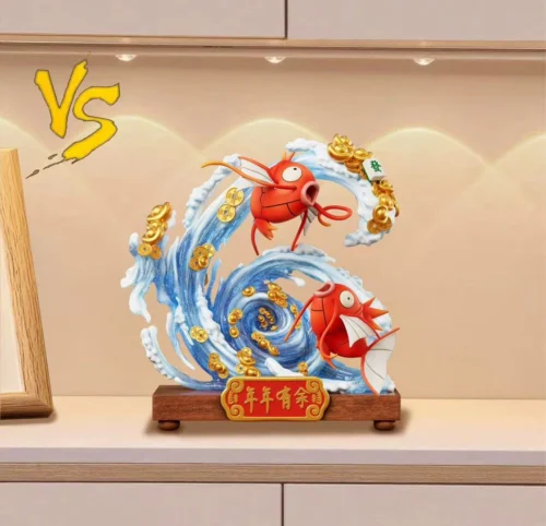 Lucky Twin Magikarp Frolicking in the Water - Pokemon Resin Statue - VS Studios