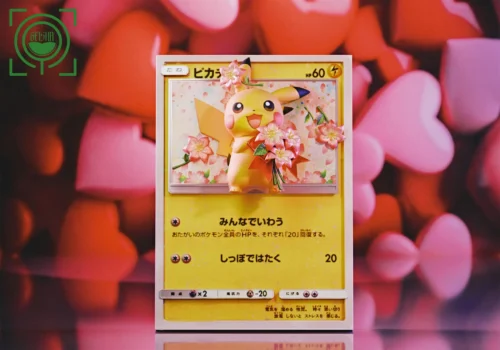 Bouquet Pikachu Coming Out From Pokemon Card - Pokemon Resin Statue - GEISHA Studio