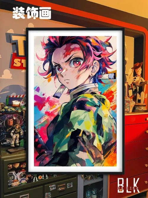 Colourful Ver. Tanjiro Kamado Decorative Painting - Demon Slayer: Kimetsu No Yaiba - BLK Studio