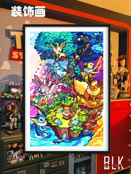 Colourful Ver. Eevee Family Decorative Painting - Pokemon - BLK Studio