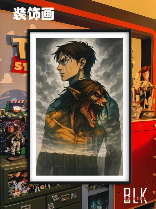 Eren Yeager Decorative Painting - Attack On Titan - BLK Studio