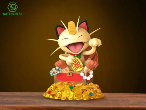 Lucky Storage Meowth - Pokemon Resin Statue - Watercress Studio