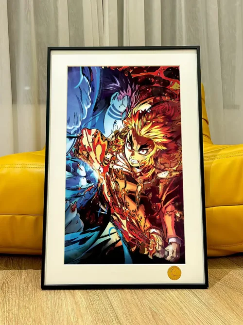 Flame Hashira Kyojuro Rengoku VS Akaza Decorative Painting - Demon Slayer: Kimetsu No Yaiba - Xingkong Studio