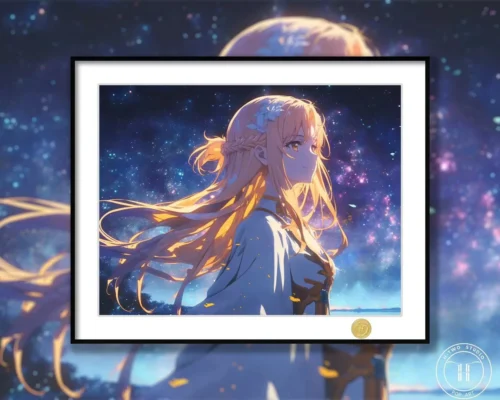 Yuuki Asuna under Starry Sky Decorative Painting - Sword Art Online - H-TWO Studio
