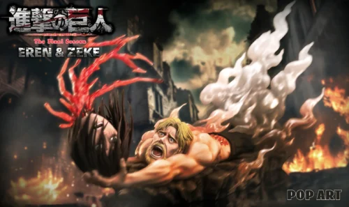 1/6 Scale Zeke Yeager Catching Eren Yeager's Head - Attack On Titan Resin Statue - POP.ART Studio