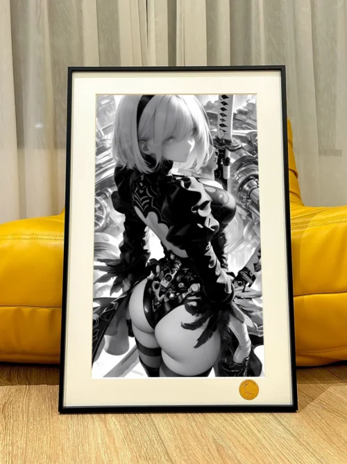 Black-and-White Style YoRHa No. 2 Type B Decorative Painting - NieR:Automata - Xingkong Studio