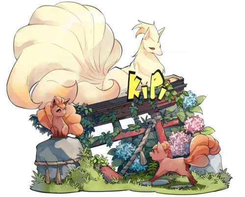 1/18 Scale Original Colour Ecology Series 002 Ninetales Family - Pokemon Resin Statue - Kipi Studio