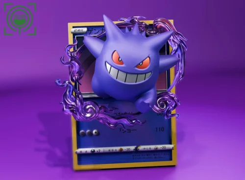 Gengar Coming Out From Pokemon Card - Pokemon Resin Statue - GEISHA Studio